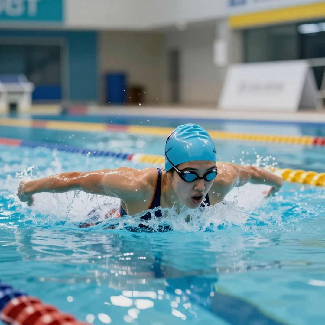 50m ếch nữ Asian Games: 0,03 giây ở vạch cắt và 9,6 mét ở đáy bảng heats